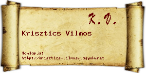 Krisztics Vilmos névjegykártya