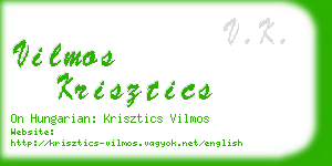 vilmos krisztics business card